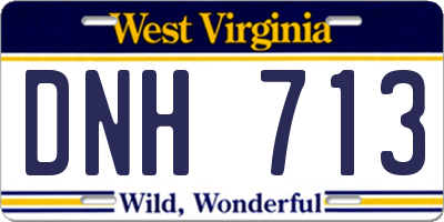 WV license plate DNH713