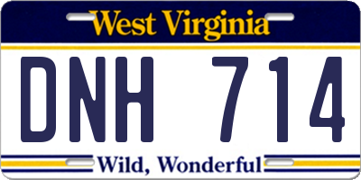 WV license plate DNH714