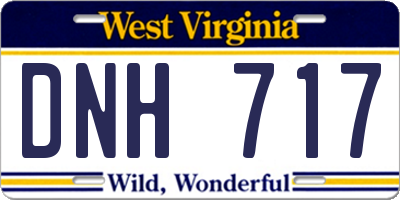 WV license plate DNH717
