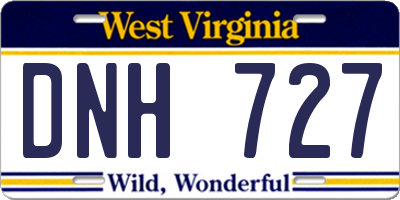 WV license plate DNH727