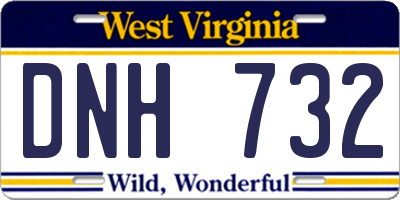 WV license plate DNH732