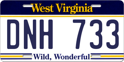 WV license plate DNH733