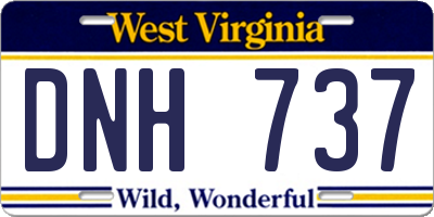 WV license plate DNH737