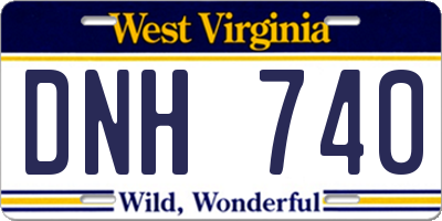 WV license plate DNH740
