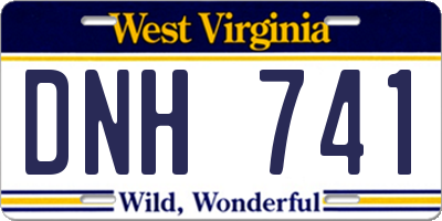 WV license plate DNH741