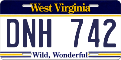 WV license plate DNH742