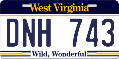 WV license plate DNH743