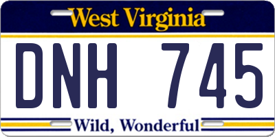 WV license plate DNH745