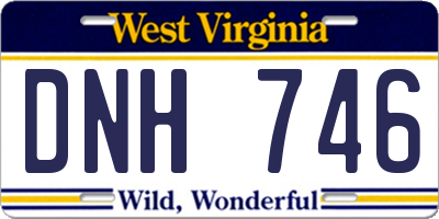 WV license plate DNH746