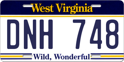 WV license plate DNH748