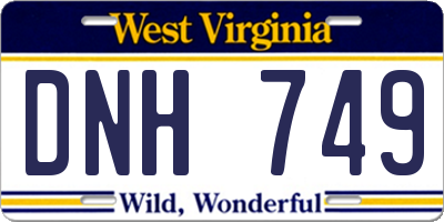 WV license plate DNH749
