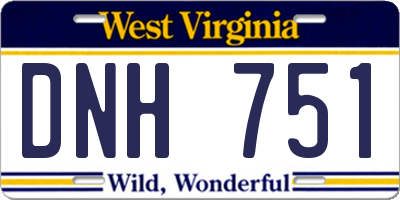 WV license plate DNH751