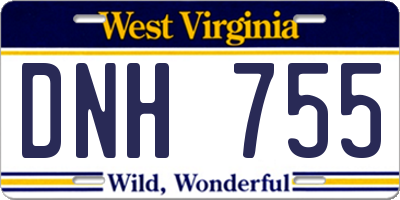 WV license plate DNH755