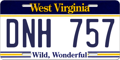 WV license plate DNH757