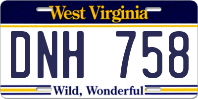 WV license plate DNH758