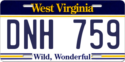 WV license plate DNH759