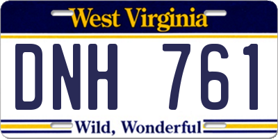WV license plate DNH761