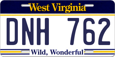 WV license plate DNH762