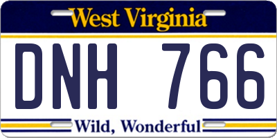 WV license plate DNH766