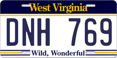 WV license plate DNH769