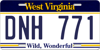 WV license plate DNH771