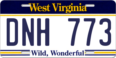 WV license plate DNH773