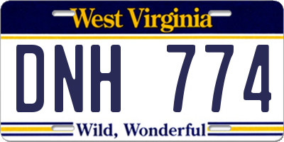 WV license plate DNH774