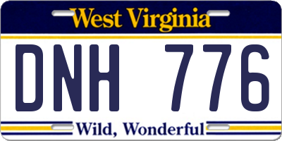 WV license plate DNH776