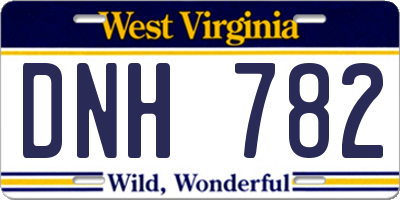 WV license plate DNH782