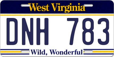 WV license plate DNH783