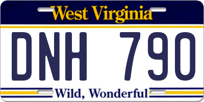 WV license plate DNH790