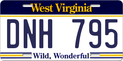 WV license plate DNH795