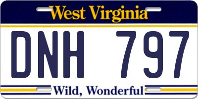 WV license plate DNH797