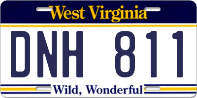 WV license plate DNH811