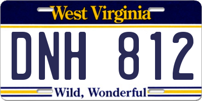 WV license plate DNH812