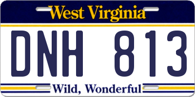 WV license plate DNH813