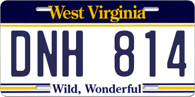 WV license plate DNH814