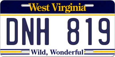 WV license plate DNH819