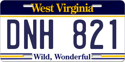 WV license plate DNH821