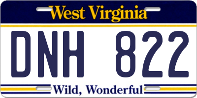 WV license plate DNH822