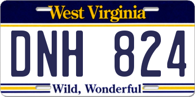 WV license plate DNH824