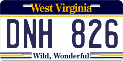 WV license plate DNH826