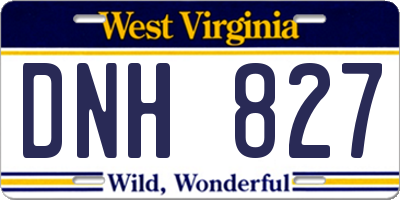 WV license plate DNH827