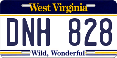 WV license plate DNH828