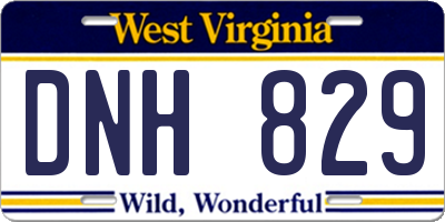 WV license plate DNH829