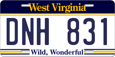 WV license plate DNH831
