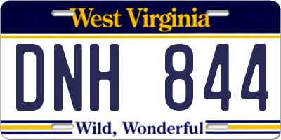 WV license plate DNH844
