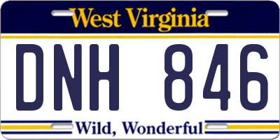 WV license plate DNH846