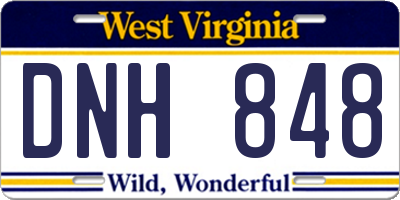 WV license plate DNH848