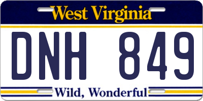 WV license plate DNH849